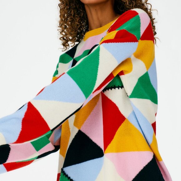 Tibi Patchwork Intarsia Sweater - Picture 6 of 9